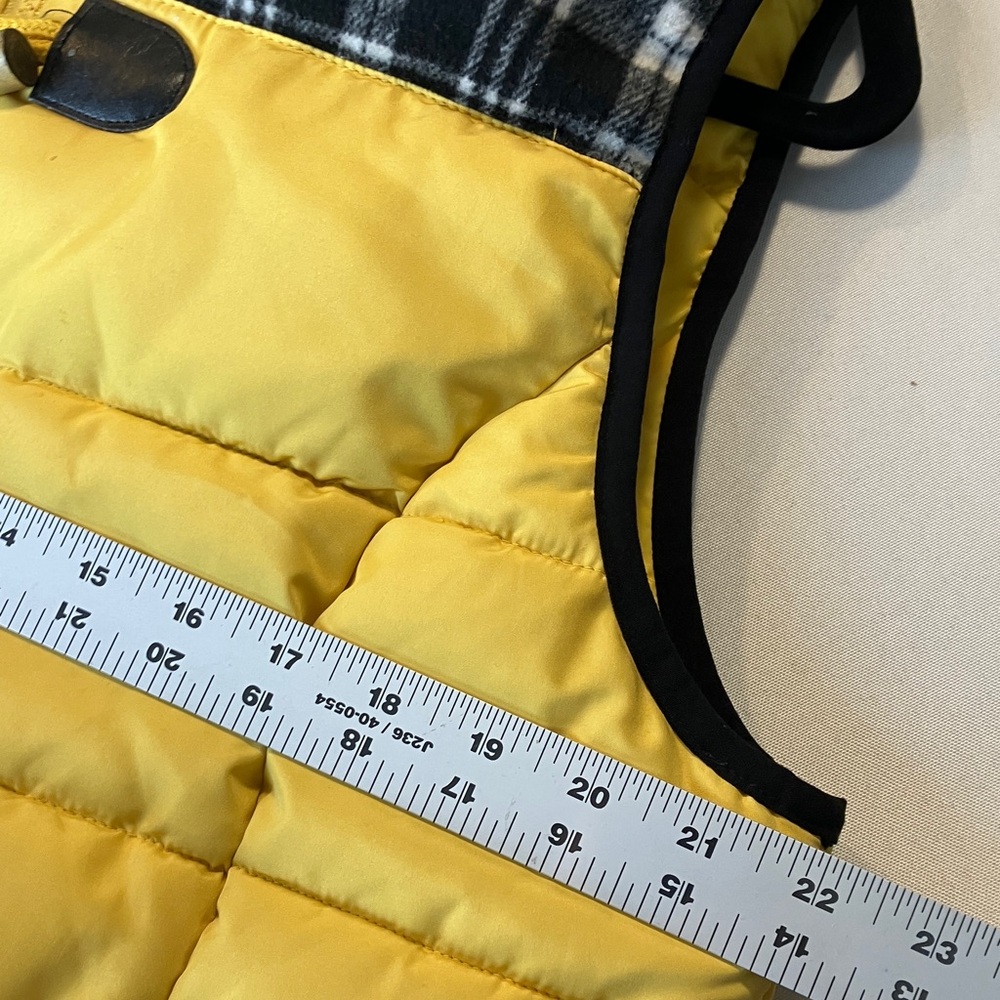 RH RuffHewn Size XL Toggle & Full Zip Closure Vest Yellow Plaid Fleece Collar - Picture 10 of 11